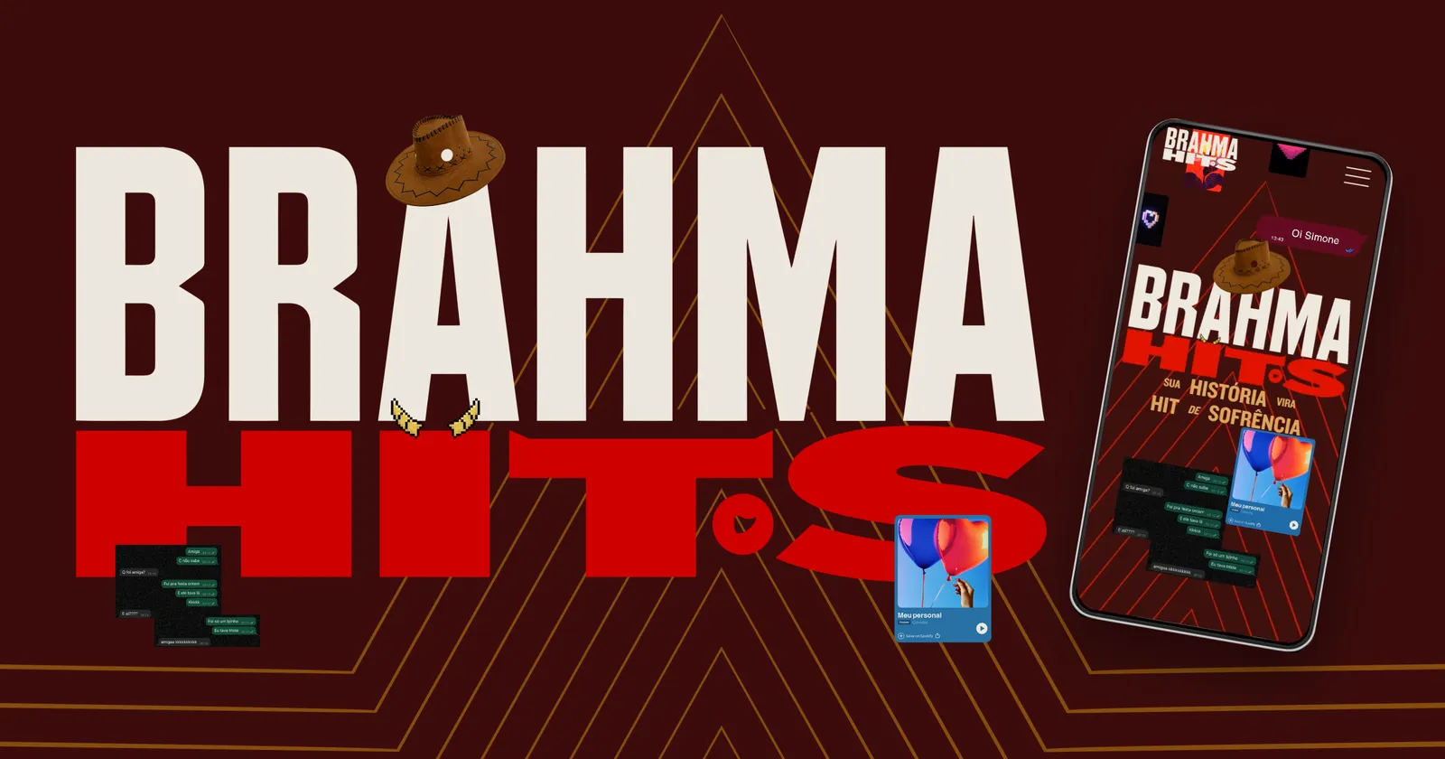 Telas do site da campanha Brahma Hits